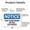 Signmission Fire Pump Room Do Not Use Water OSHA Notice Sign, Plastic, 10in W x 7in L, 2PK OS-2PACK-NS-P-710-L-12636 - alternate 6